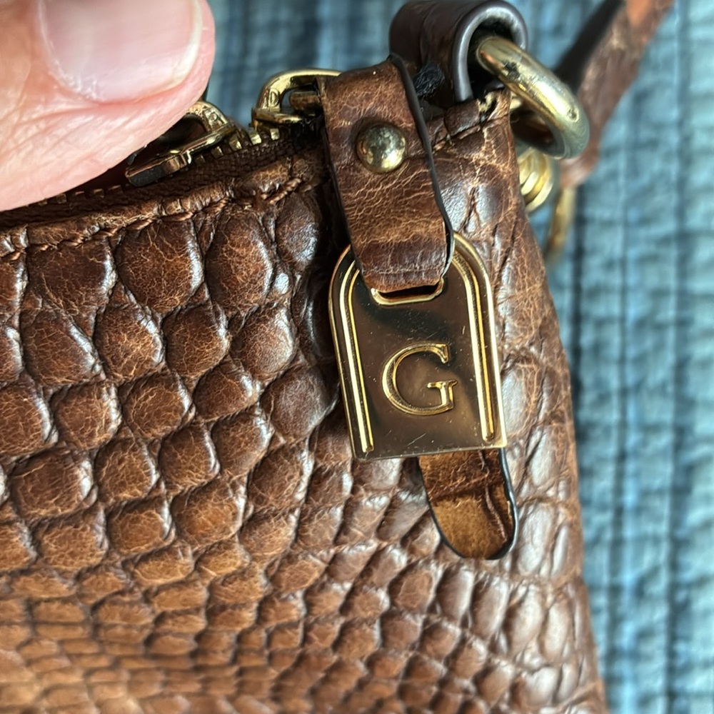 Brown leather Crocodile Pattern GILI Bag - Picture 6 of 8